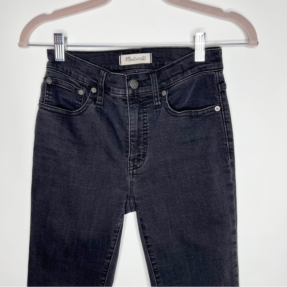 Madewell Cali Demi Boot Jeans Berkeley Black High Rise Frayed Hem Size 24 - Picture 2 of 12